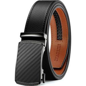 Mens Belts Leather Ratchet 1 3/8" for Casual Jeans Adjustable Choose Size